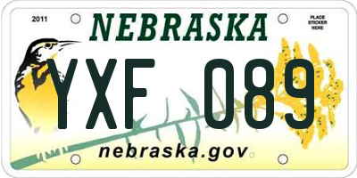 NE license plate YXF089