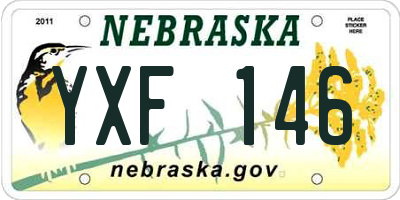 NE license plate YXF146