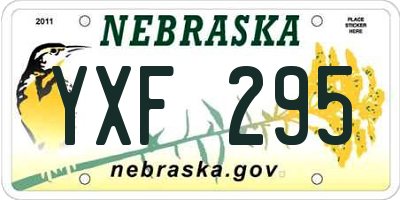 NE license plate YXF295