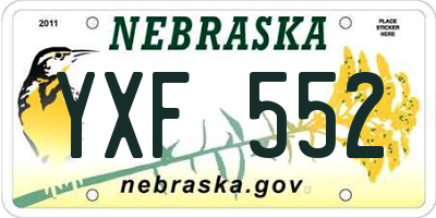 NE license plate YXF552