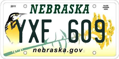 NE license plate YXF609