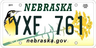 NE license plate YXF761