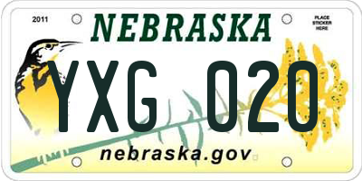 NE license plate YXG020