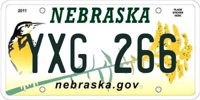 NE license plate YXG266