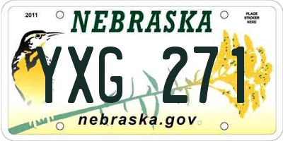 NE license plate YXG271