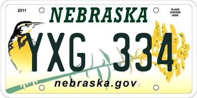 NE license plate YXG334