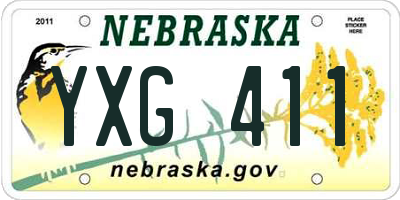 NE license plate YXG411