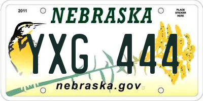 NE license plate YXG444
