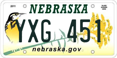 NE license plate YXG451