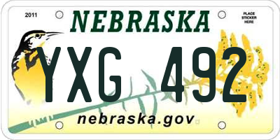 NE license plate YXG492