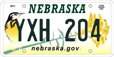 NE license plate YXH204