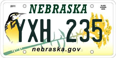 NE license plate YXH235