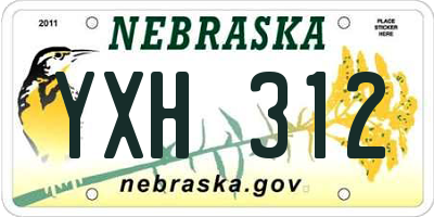 NE license plate YXH312