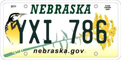NE license plate YXI786