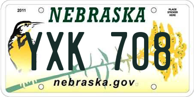 NE license plate YXK708