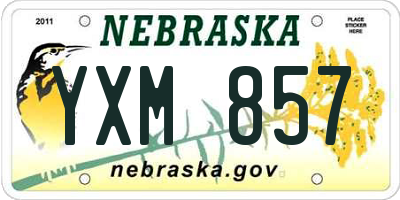 NE license plate YXM857