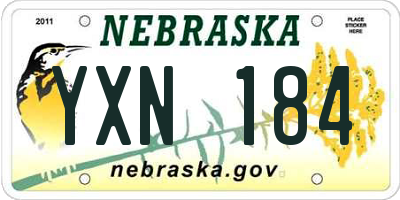 NE license plate YXN184