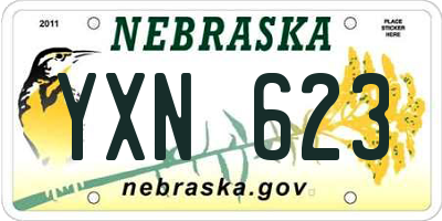 NE license plate YXN623