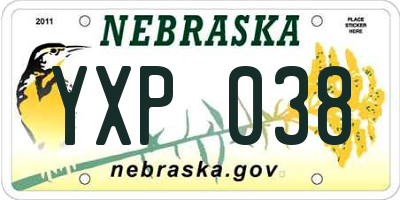 NE license plate YXP038