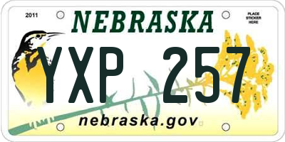 NE license plate YXP257