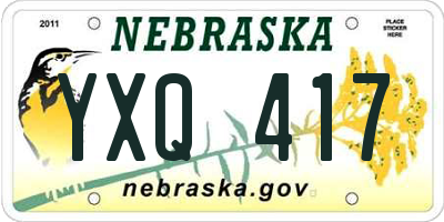NE license plate YXQ417