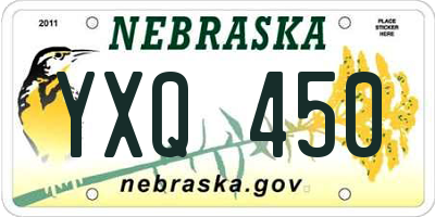 NE license plate YXQ450