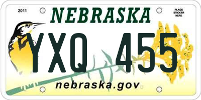 NE license plate YXQ455
