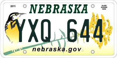 NE license plate YXQ644