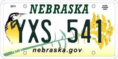 NE license plate YXS541