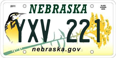 NE license plate YXV221