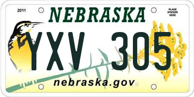 NE license plate YXV305