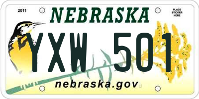 NE license plate YXW501