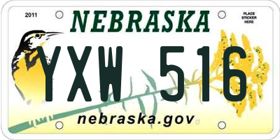NE license plate YXW516