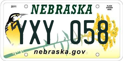 NE license plate YXY058