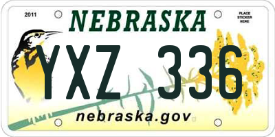 NE license plate YXZ336