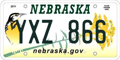 NE license plate YXZ866