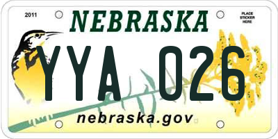 NE license plate YYA026