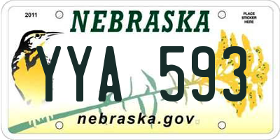 NE license plate YYA593
