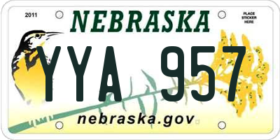 NE license plate YYA957