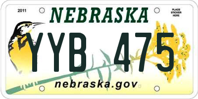 NE license plate YYB475