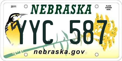 NE license plate YYC587