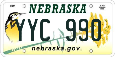 NE license plate YYC990
