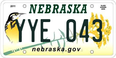 NE license plate YYE043