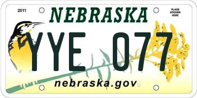 NE license plate YYE077