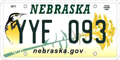 NE license plate YYF093