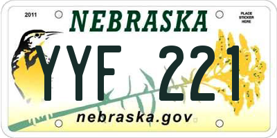 NE license plate YYF221