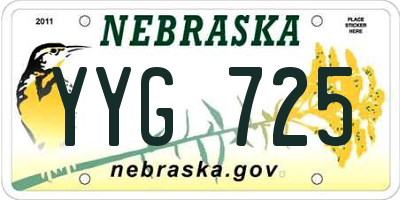 NE license plate YYG725
