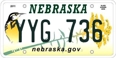 NE license plate YYG736