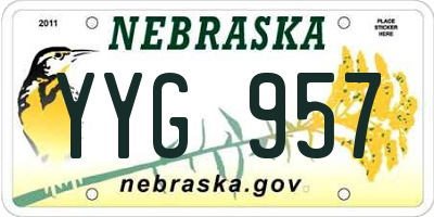 NE license plate YYG957