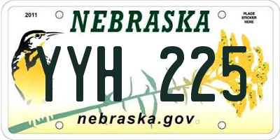NE license plate YYH225
